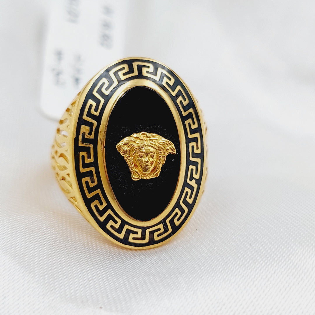 21K Gold Enamel Ring by Saeed Jewelry - Image 4