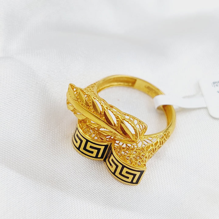 21K Gold Enamel Ring by Saeed Jewelry - Image 3