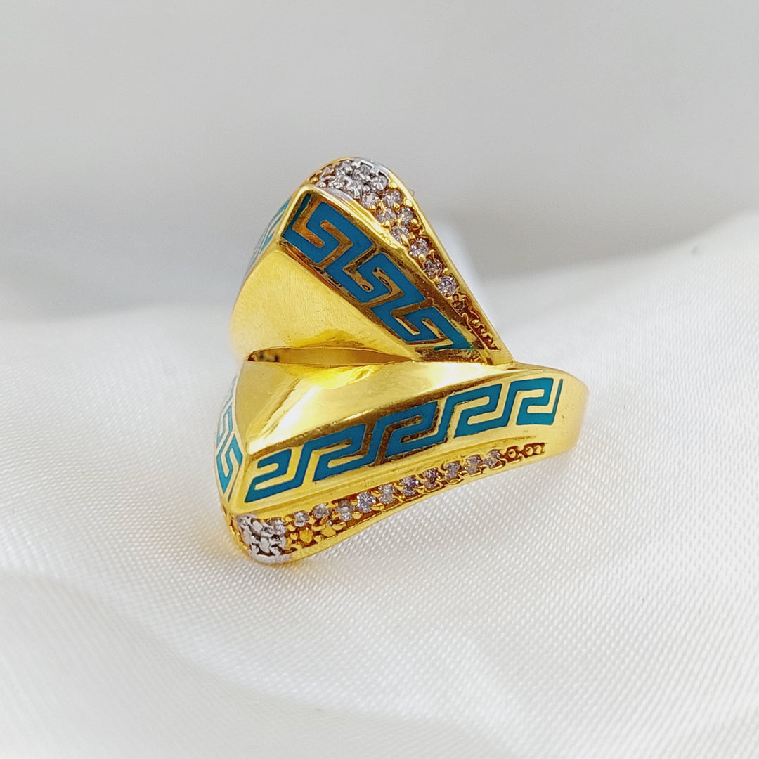 21K Gold Enamel Ring by Saeed Jewelry - Image 3