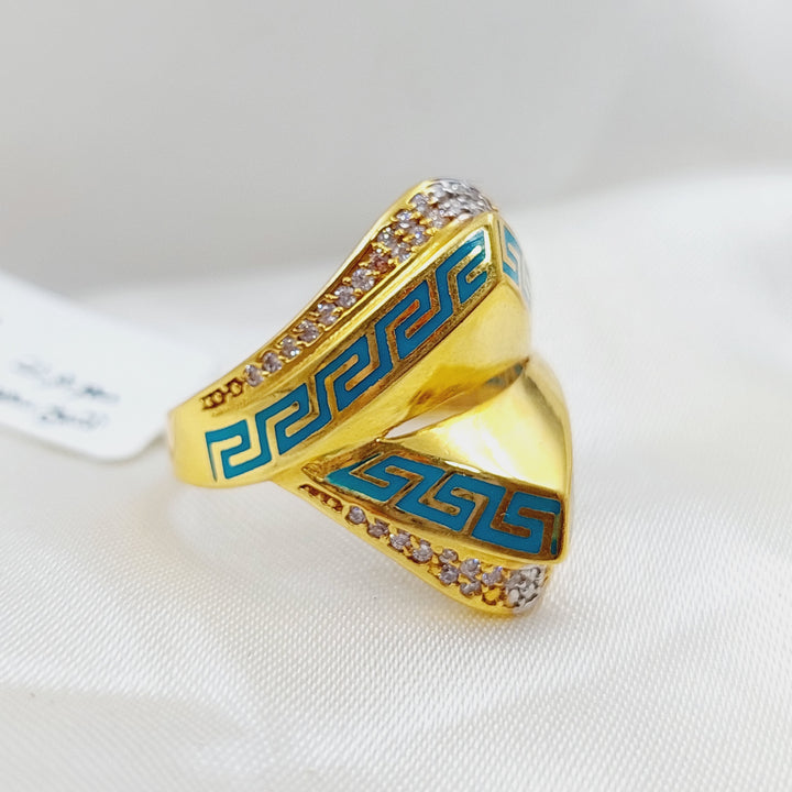 21K Gold Enamel Ring by Saeed Jewelry - Image 1