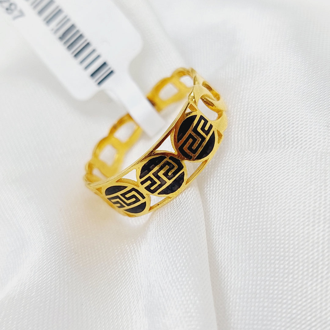 21K Gold Enamel Ring by Saeed Jewelry - Image 4