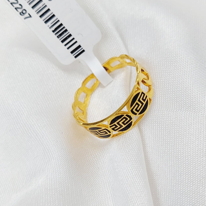 21K Gold Enamel Ring by Saeed Jewelry - Image 5