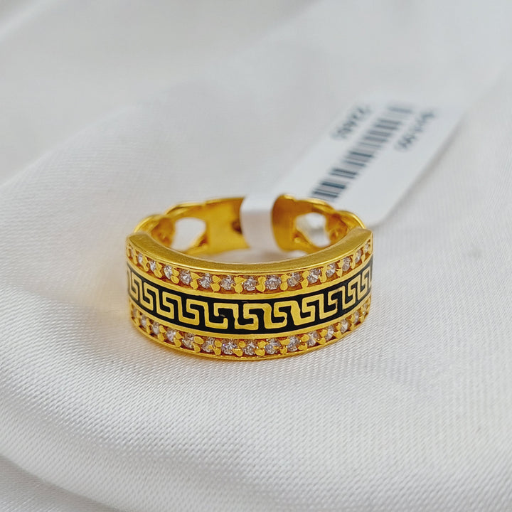 21K Gold Enamel Ring by Saeed Jewelry - Image 2