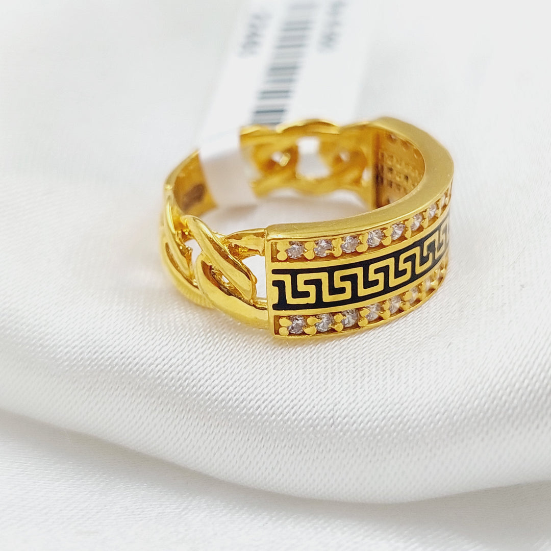 21K Gold Enamel Ring by Saeed Jewelry - Image 1