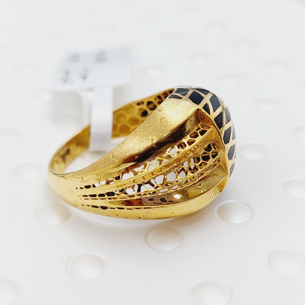 21K Gold Enamel Ring by Saeed Jewelry - Image 2