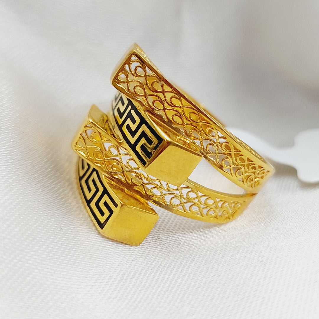 21K Gold Enamel Ring by Saeed Jewelry - Image 4