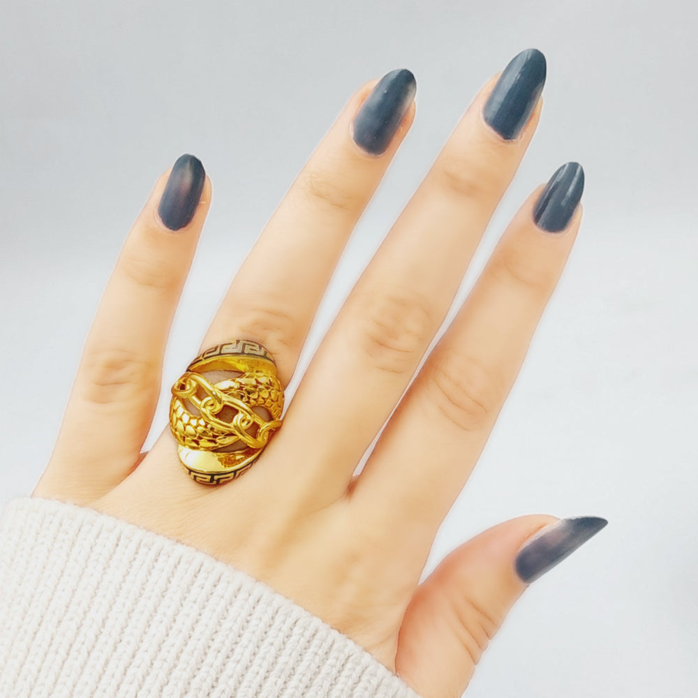 21K Gold Enamel Ring by Saeed Jewelry - Image 2