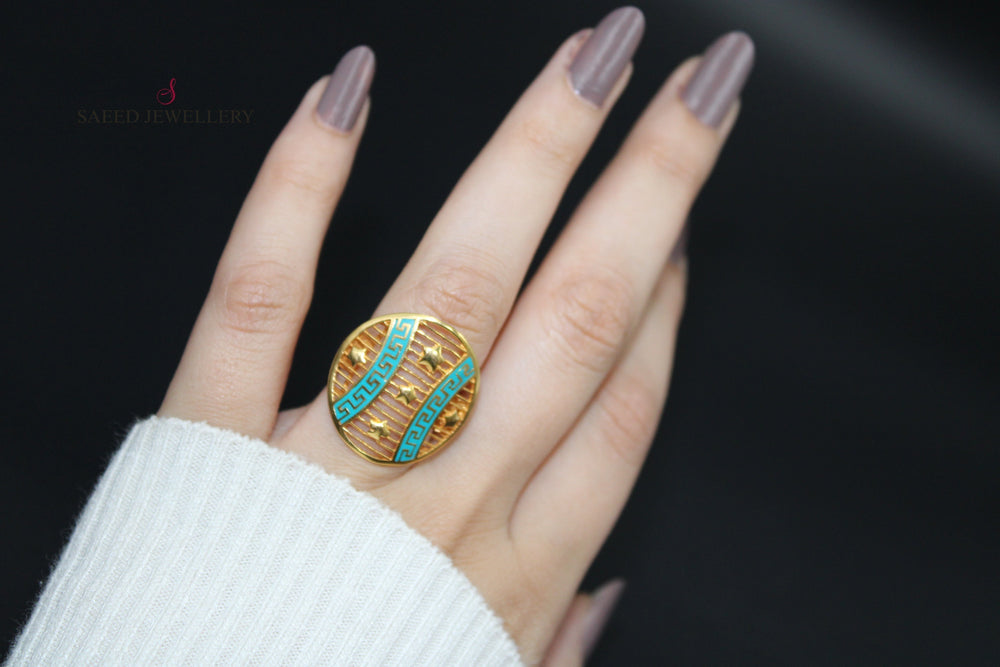 21K Gold Enamel Ring by Saeed Jewelry - Image 2