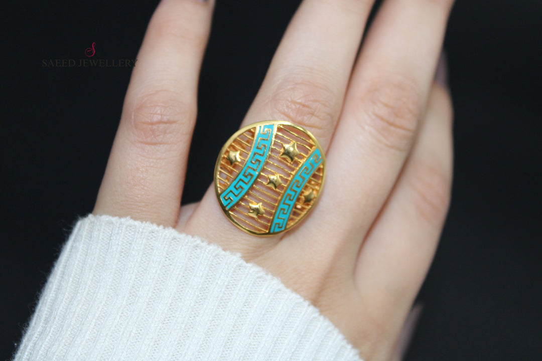 21K Gold Enamel Ring by Saeed Jewelry - Image 4