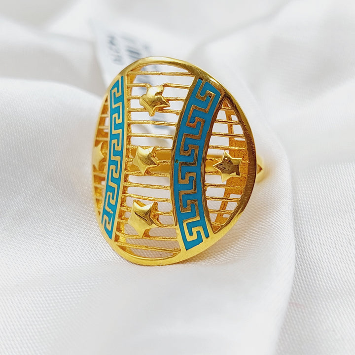 21K Gold Enamel Ring by Saeed Jewelry - Image 5