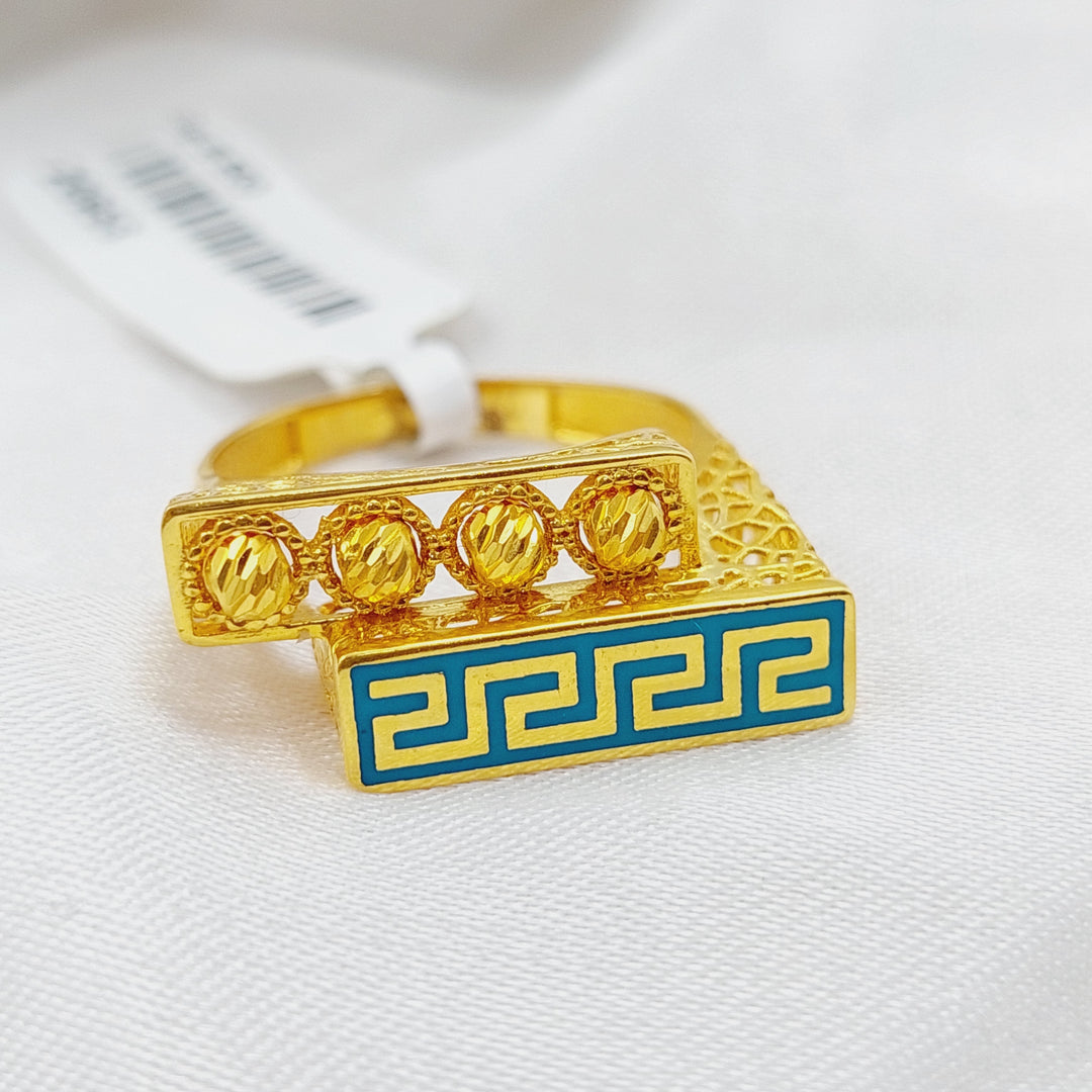 21K Gold Enamel Ring by Saeed Jewelry - Image 3