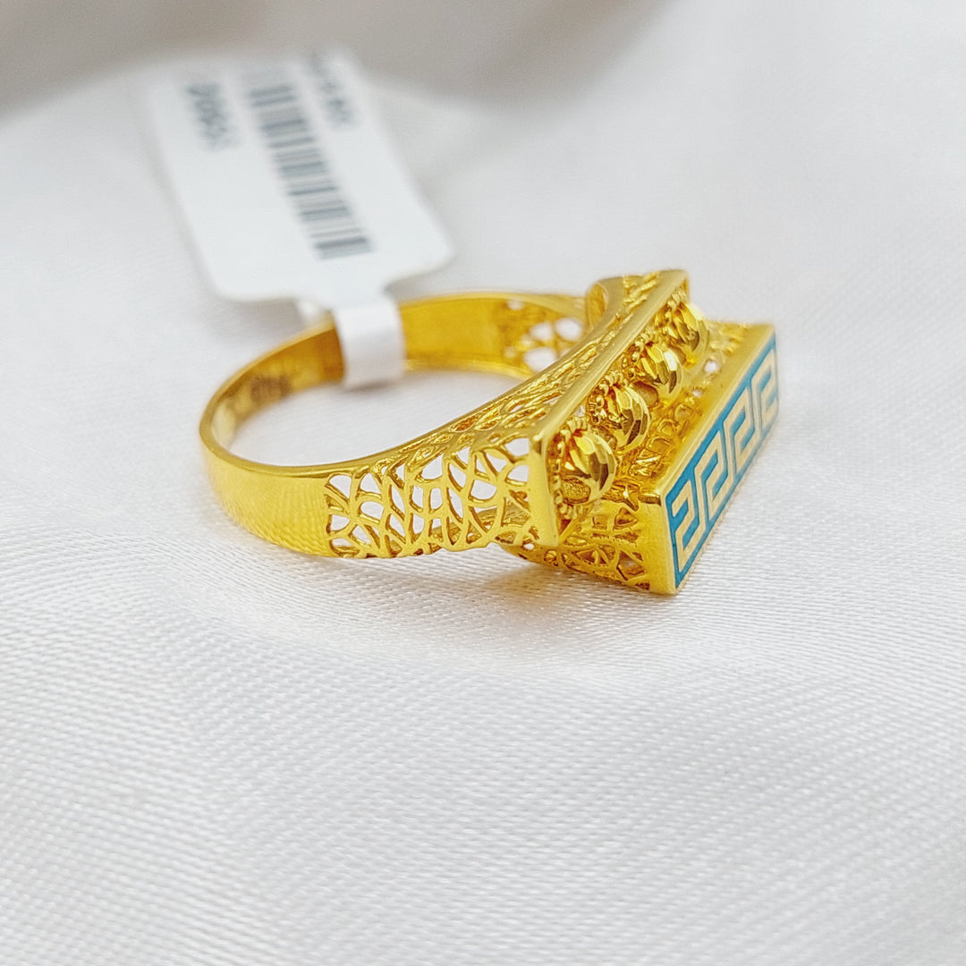 21K Gold Enamel Ring by Saeed Jewelry - Image 4