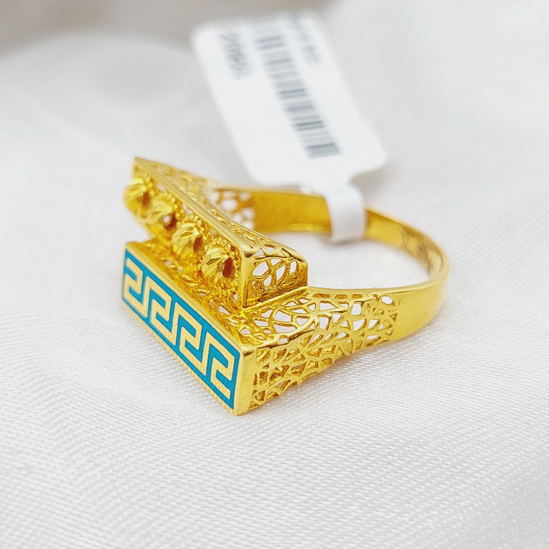 21K Gold Enamel Ring by Saeed Jewelry - Image 1