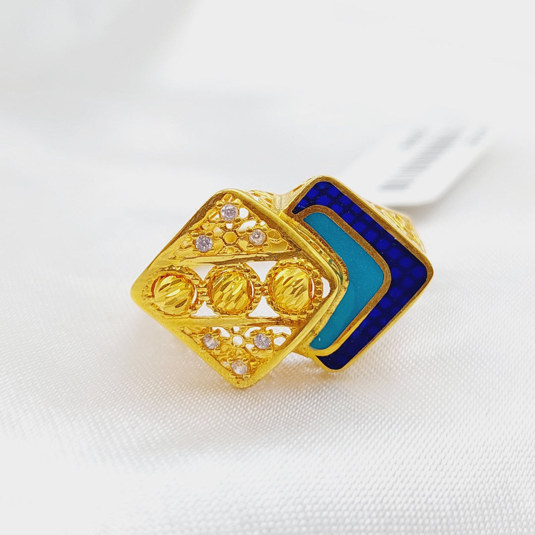 21K Gold Enamel Ring by Saeed Jewelry - Image 6