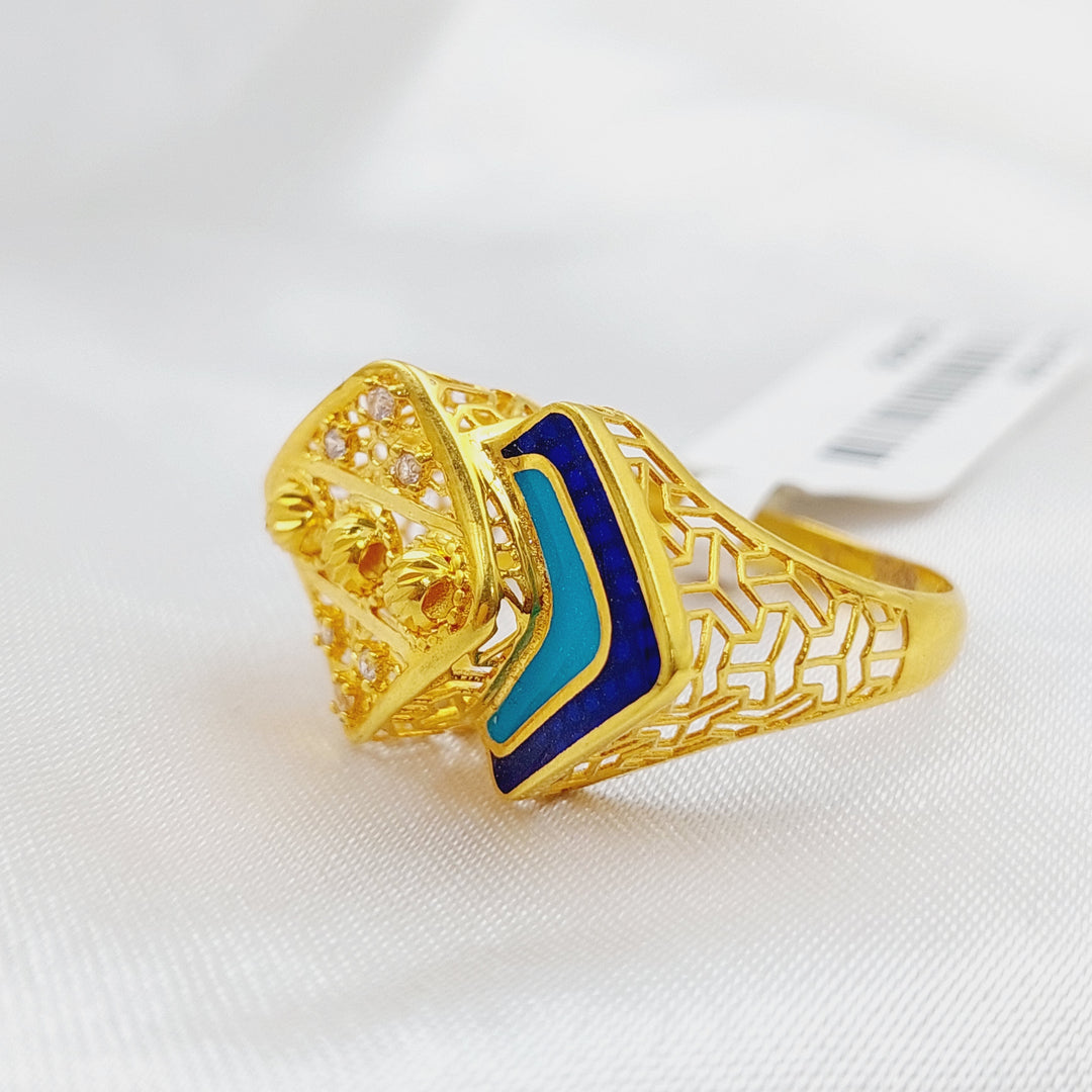 21K Gold Enamel Ring by Saeed Jewelry - Image 1