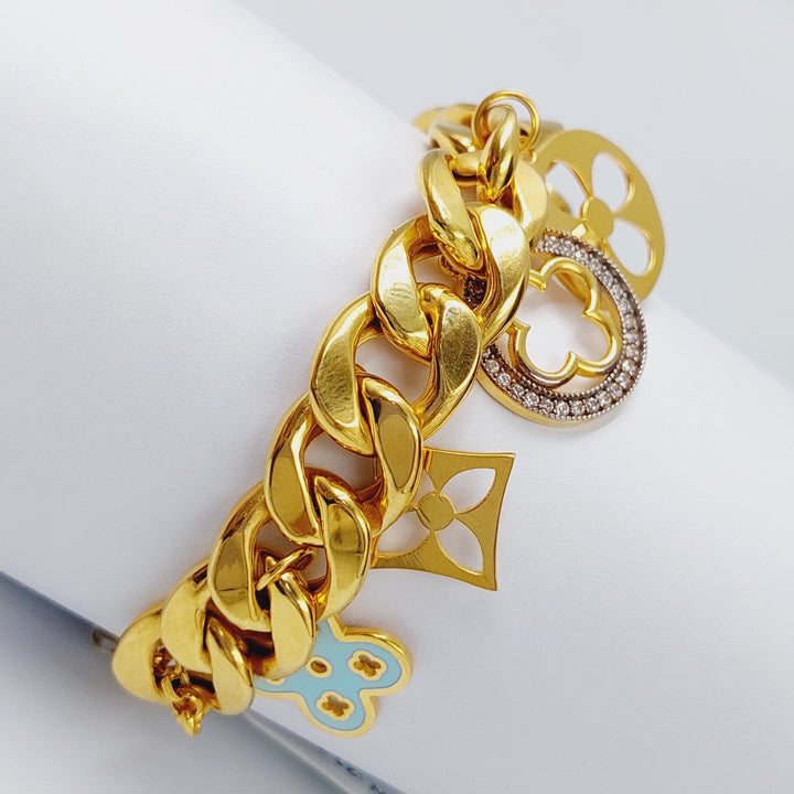 21K Gold 21K Enamel Clover Bracelet by Saeed Jewelry - Image 11