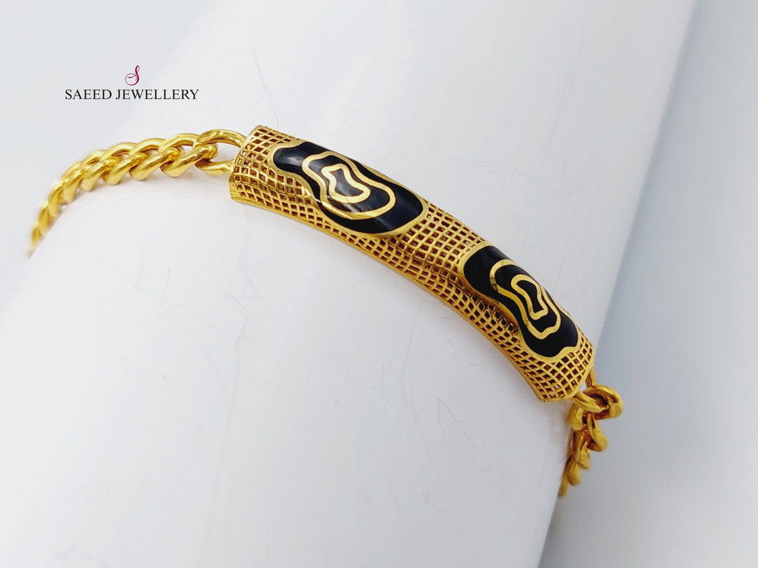 21K Gold Enamel Zirconia Bracelet by Saeed Jewelry - Image 5