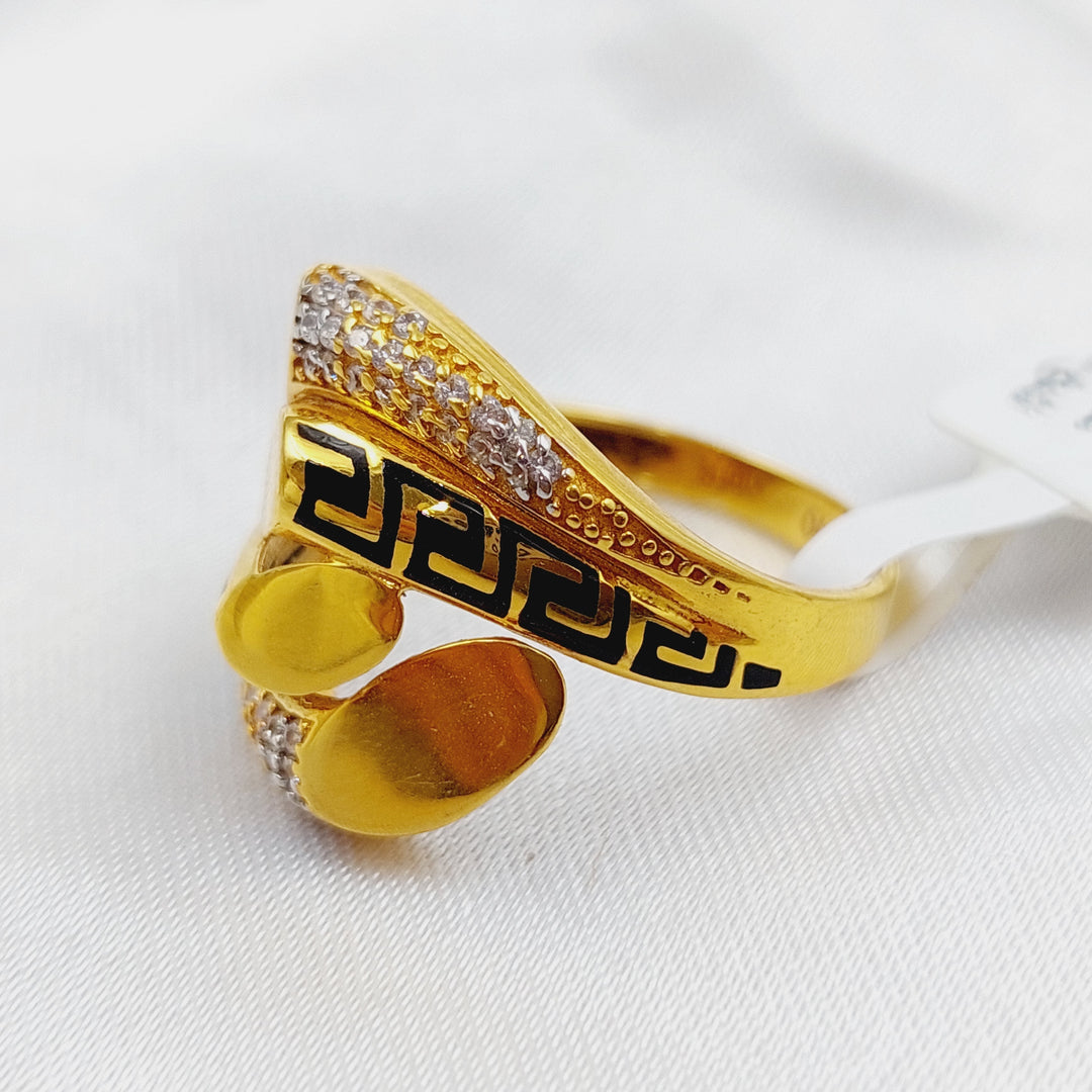 21K Gold Enamel Zirconia Ring by Saeed Jewelry - Image 6