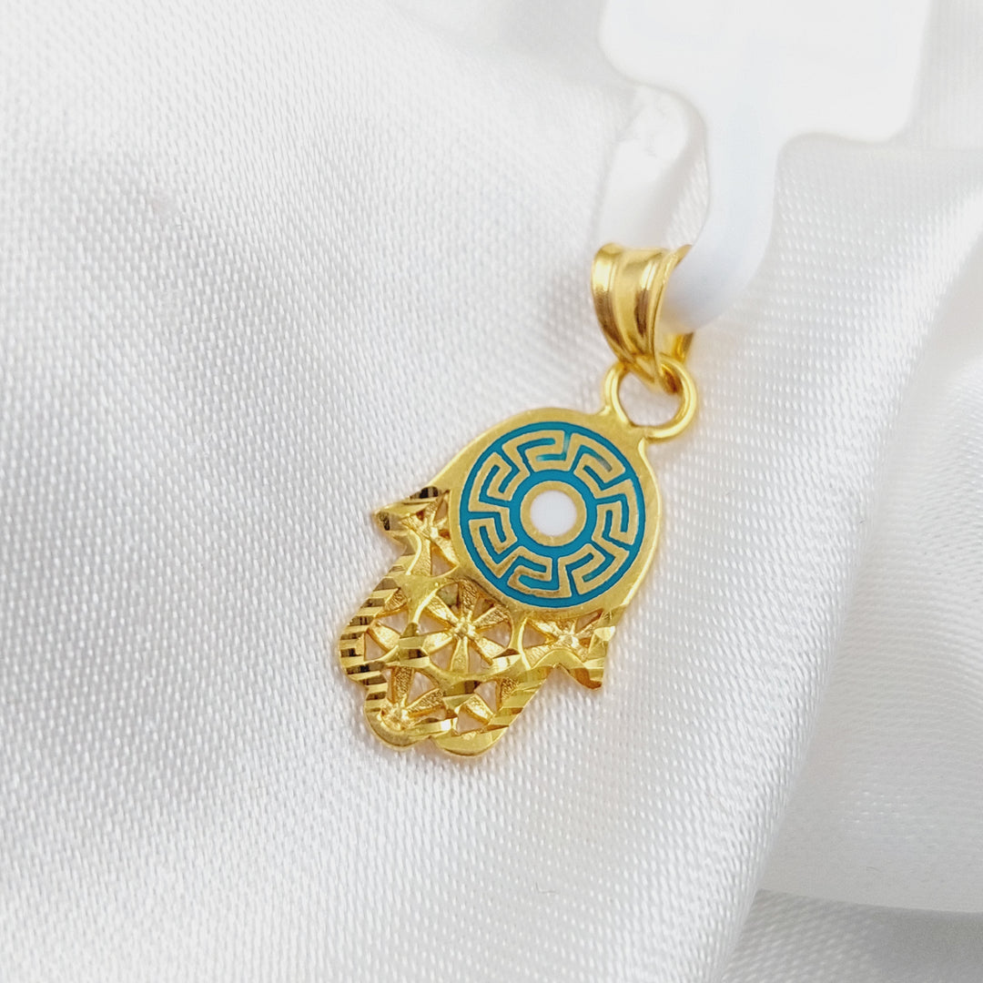 21K Gold Enamel's Hand Pendant by Saeed Jewelry - Image 4