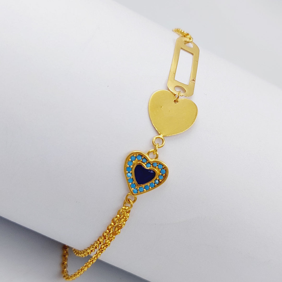 21K Gold Enamel's Heart Bracelet by Saeed Jewelry - Image 1