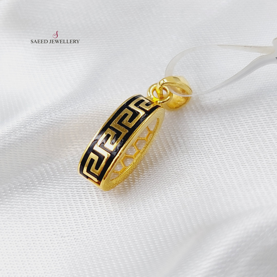 21K Gold Enamel's Pendant by Saeed Jewelry - Image 3