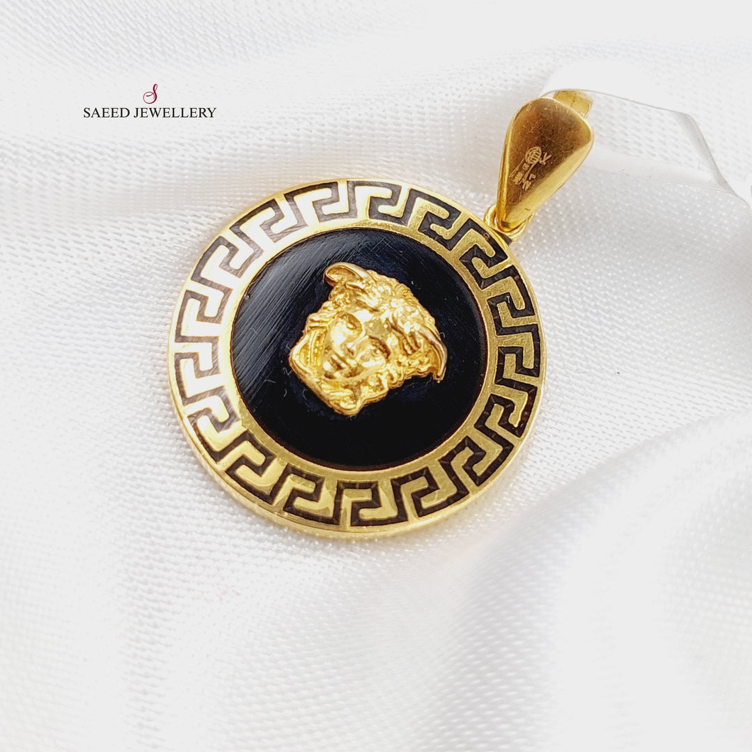 21K Gold Enamel's Pendant by Saeed Jewelry - Image 3