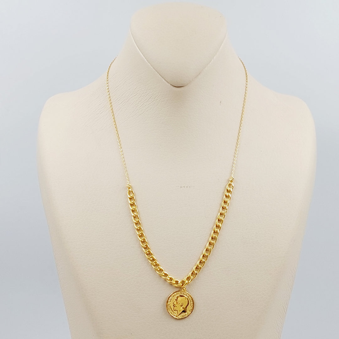 21K Gold English Lira Necklace by Saeed Jewelry - Image 1