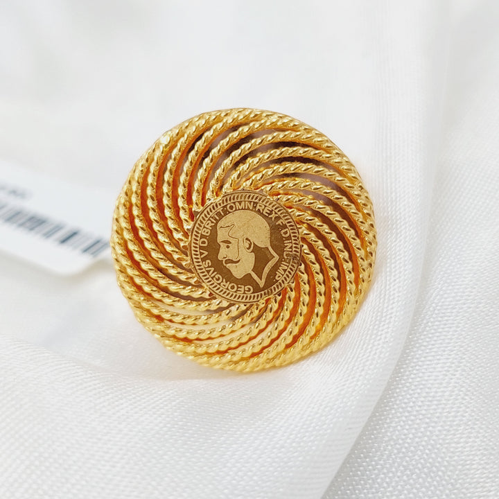 21K Gold English Lira Ring by Saeed Jewelry - Image 4