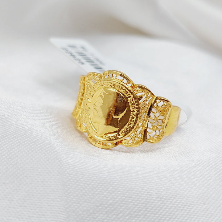 21K Gold English Lira Ring by Saeed Jewelry - Image 8