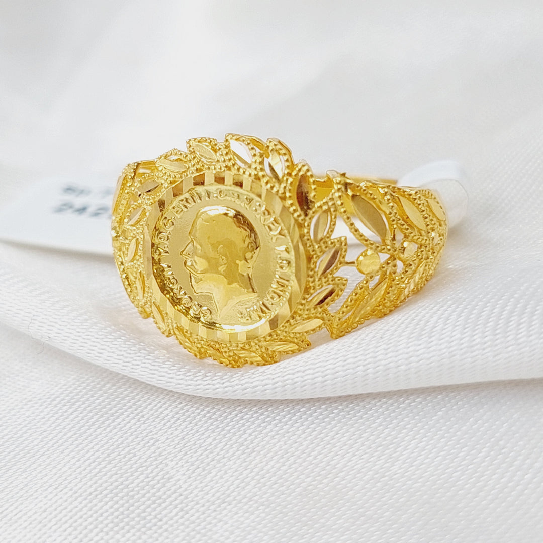 21K Gold English Lira Ring by Saeed Jewelry - Image 1