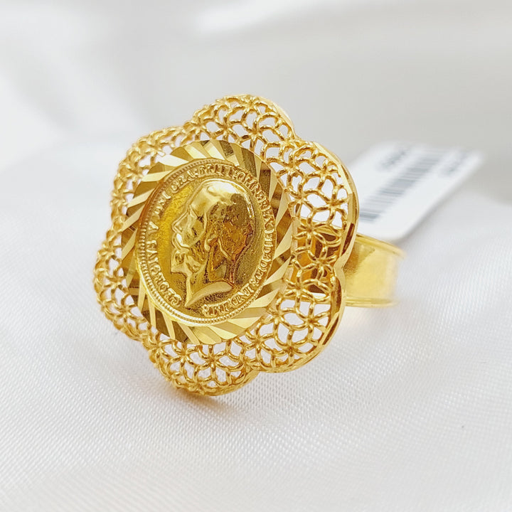 21K Gold English Lira lira Ring by Saeed Jewelry - Image 4