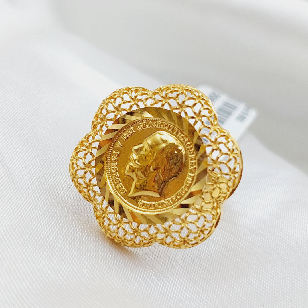 21K Gold English Lira lira Ring by Saeed Jewelry - Image 10