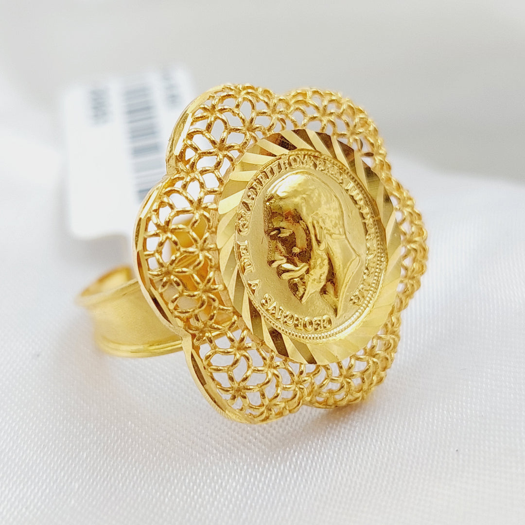 21K Gold English Lira lira Ring by Saeed Jewelry - Image 1