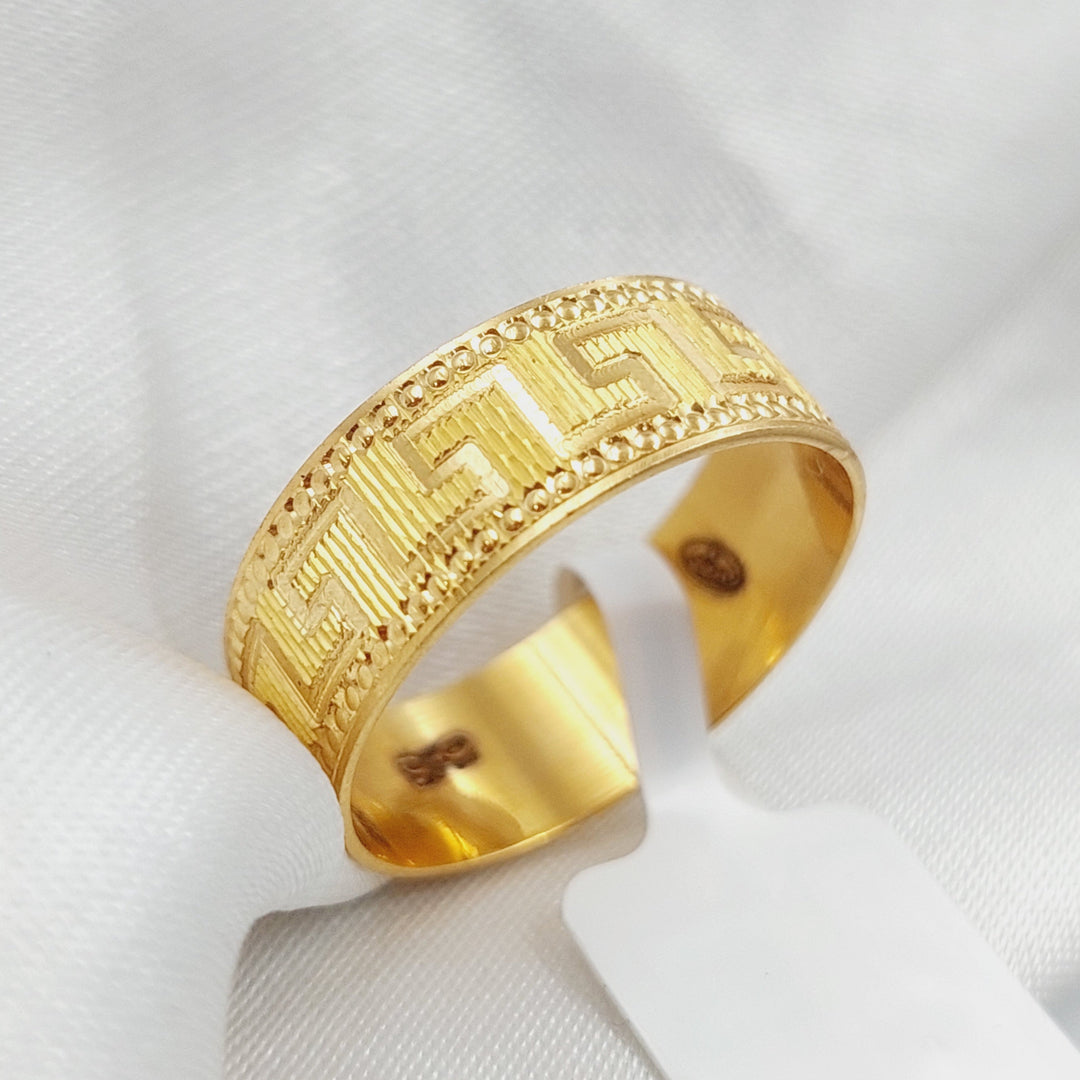 21K Gold Engraved Wedding Ring by Saeed Jewelry - Image 5