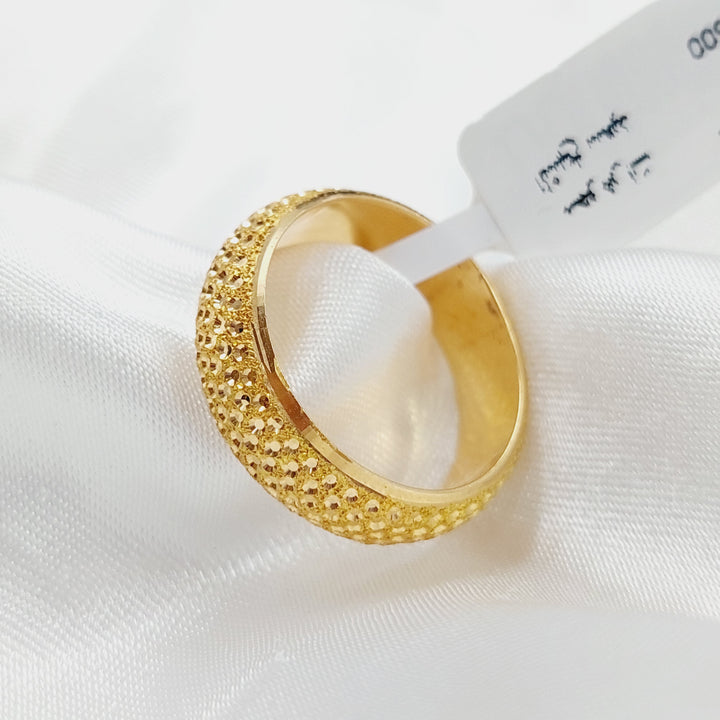 21K Gold Engraved Wedding Ring by Saeed Jewelry - Image 5