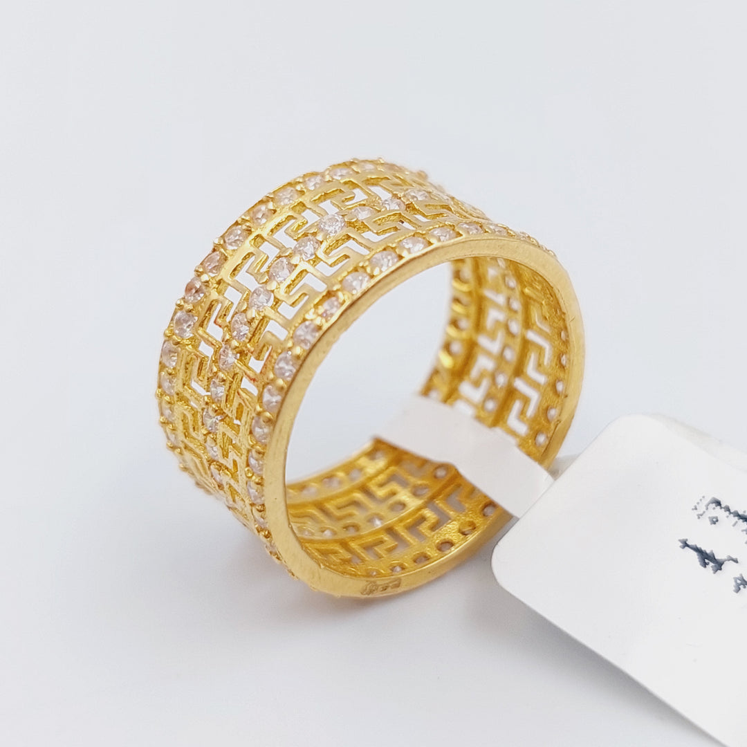 21K Gold Engraved Wedding Ring by Saeed Jewelry - Image 3