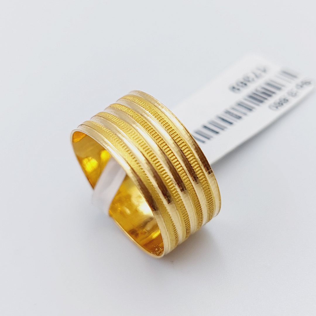 21K Gold Engraved Wedding Ring by Saeed Jewelry - Image 4