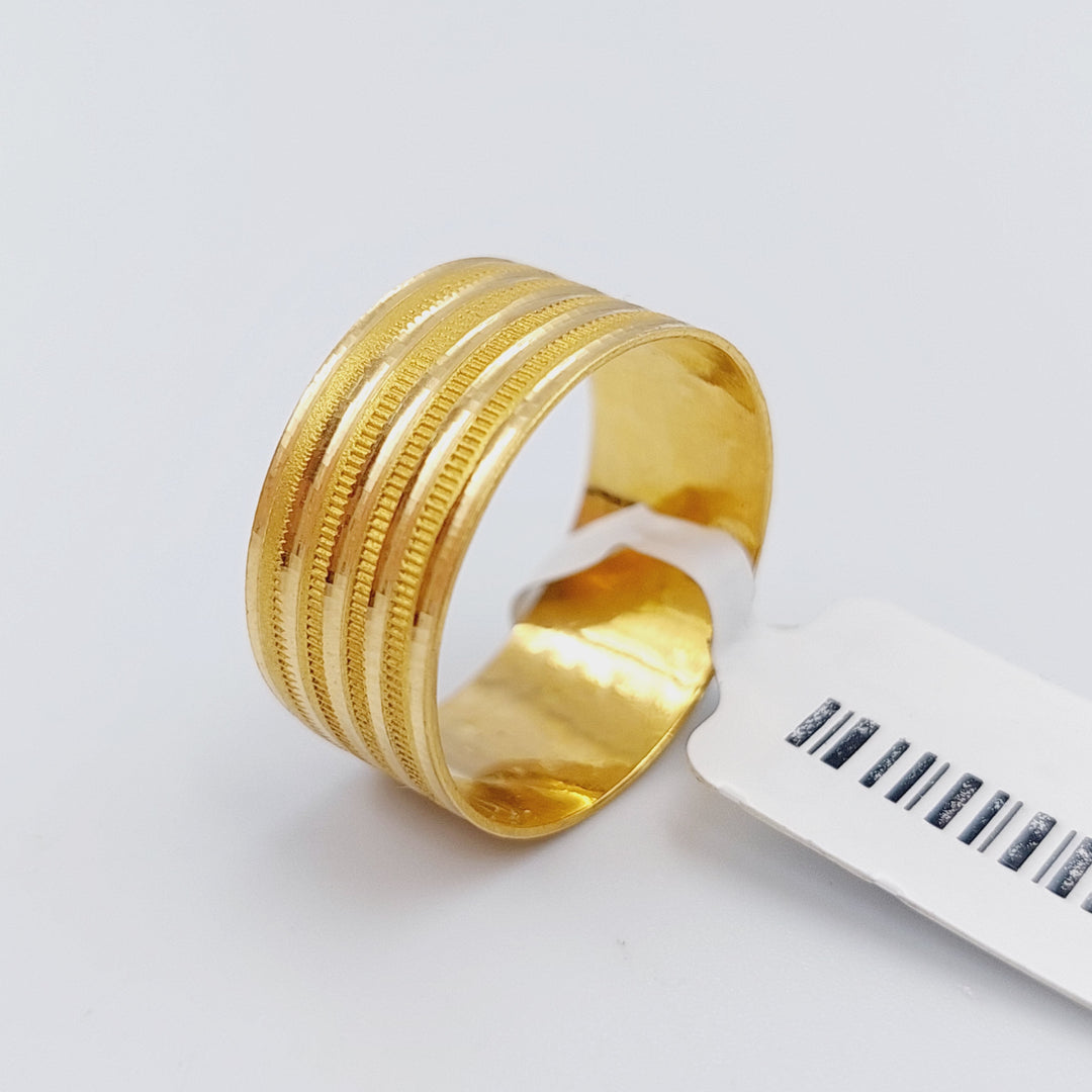 21K Gold Engraved Wedding Ring by Saeed Jewelry - Image 10