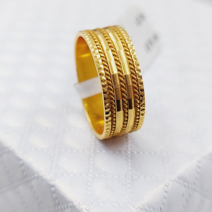 21K Gold Engraved Wedding Ring by Saeed Jewelry - Image 5