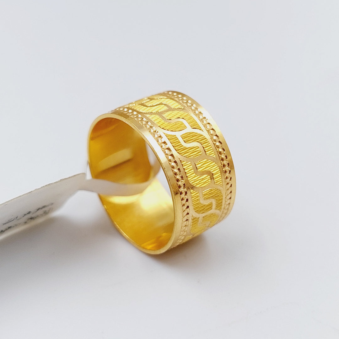 21K Gold Engraved Wedding Ring by Saeed Jewelry - Image 8