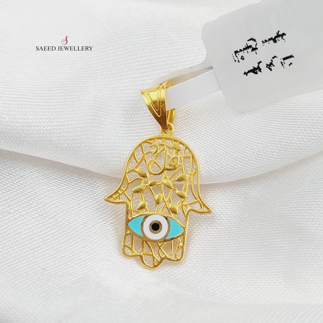 21K Gold Eye of Enamel Ain by Saeed Jewelry - Image 1