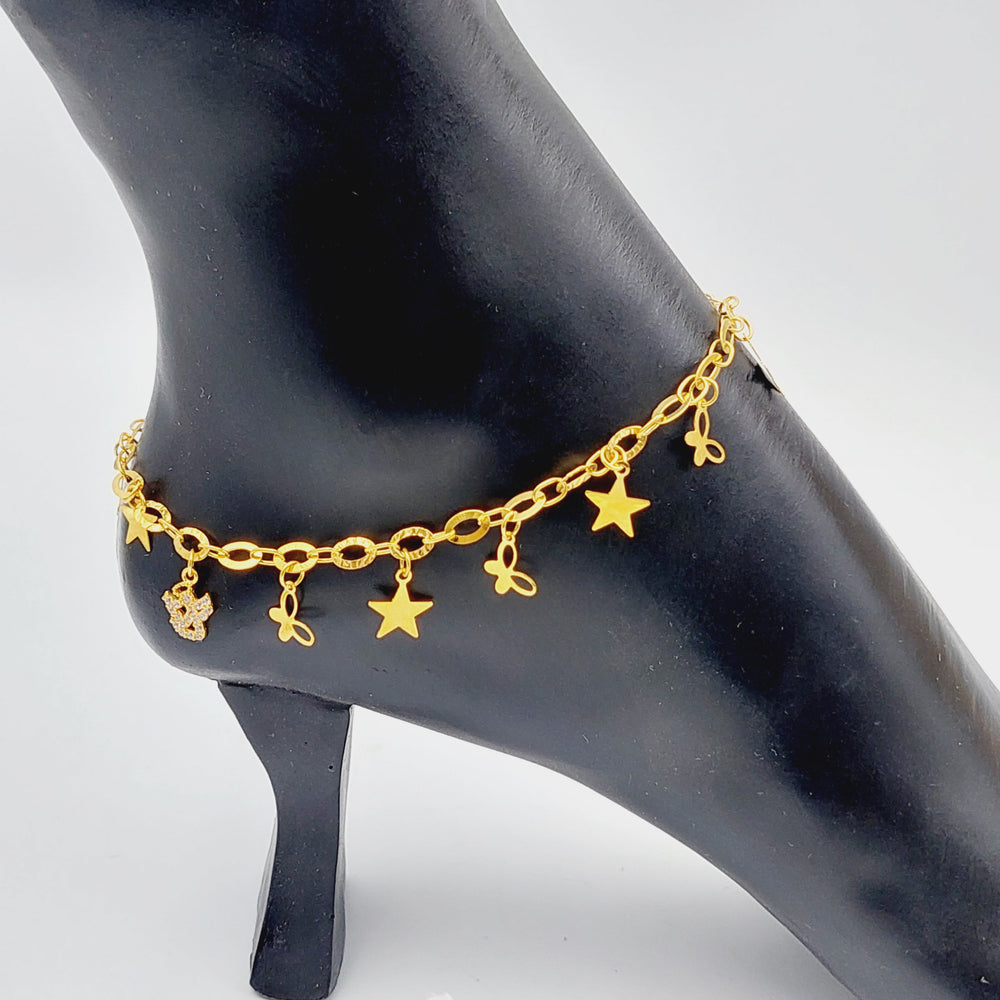 21K Gold Fancy Anklet by Saeed Jewelry - Image 2