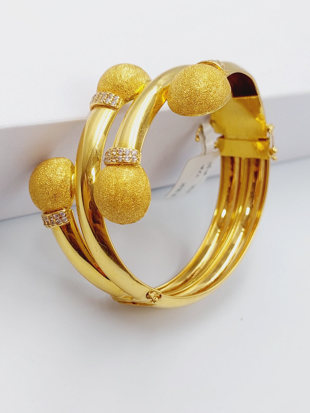 21K Gold Fancy Bangle Bracelet by Saeed Jewelry - Image 2