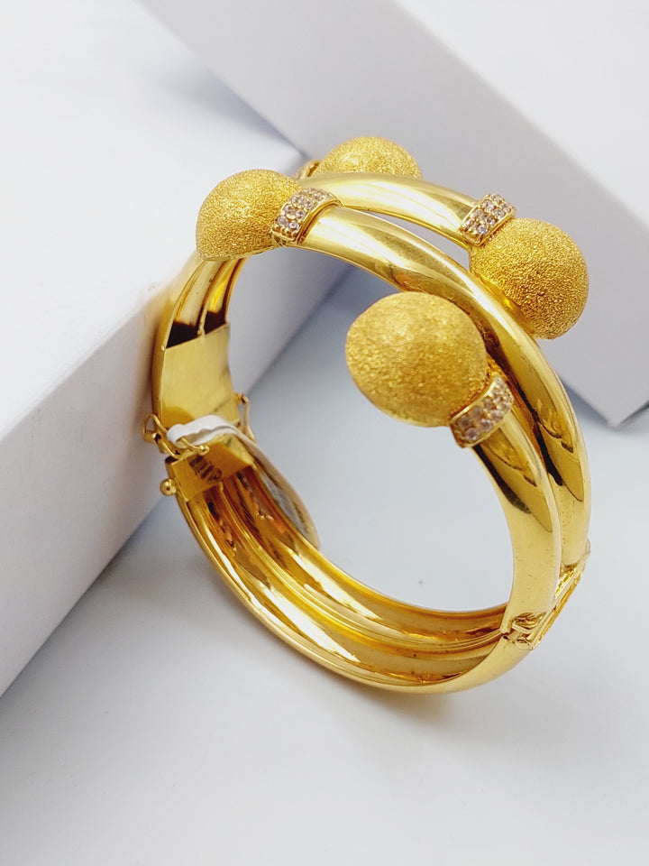 21K Gold Fancy Bangle Bracelet by Saeed Jewelry - Image 5