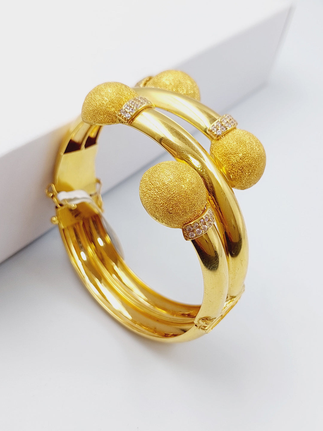 21K Gold Fancy Bangle Bracelet by Saeed Jewelry - Image 1