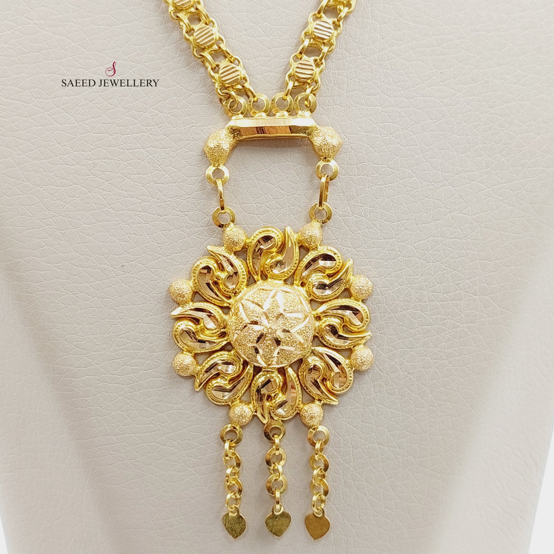 21K Gold Fancy Balls Necklace by Saeed Jewelry - Image 4