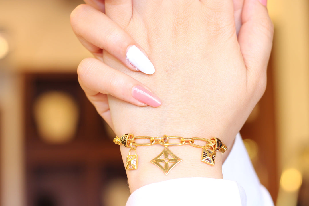 21K Gold Fancy Bracelet by Saeed Jewelry - Image 3