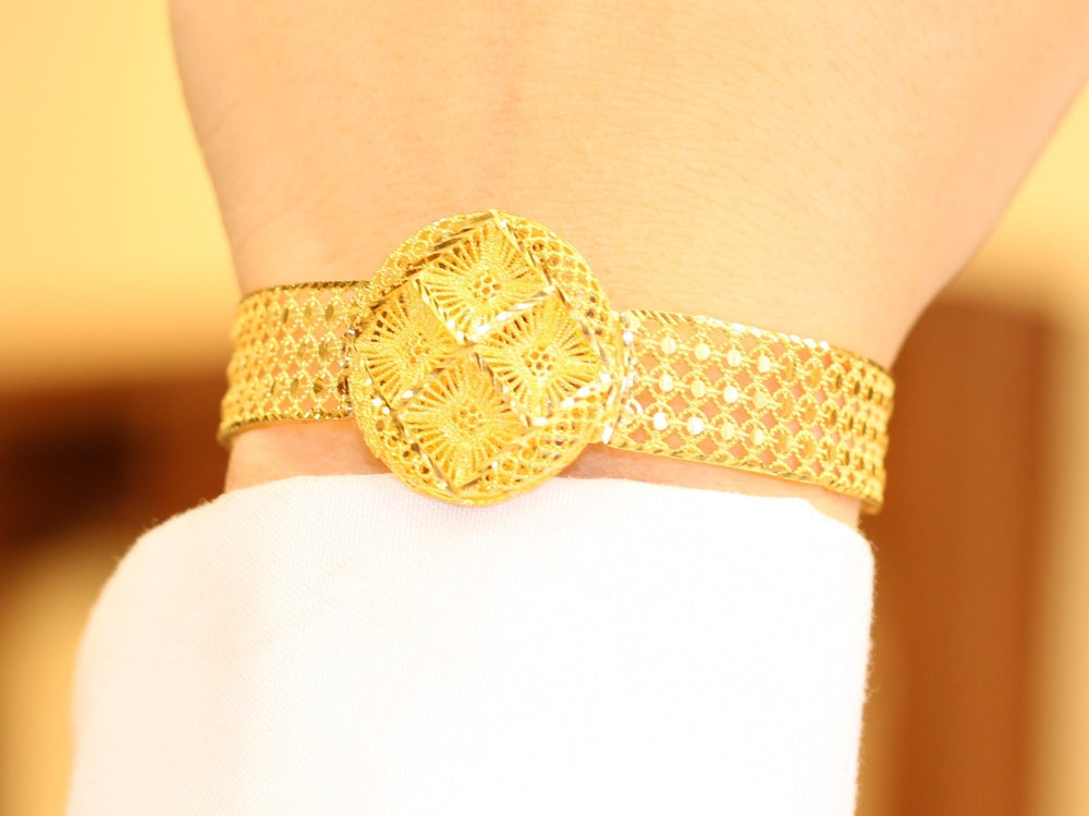 21K Gold Fancy Bracelet by Saeed Jewelry - Image 2