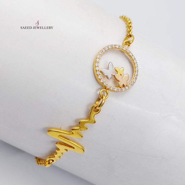 21K Gold Fancy Butterfly Bracelet by Saeed Jewelry - Image 1