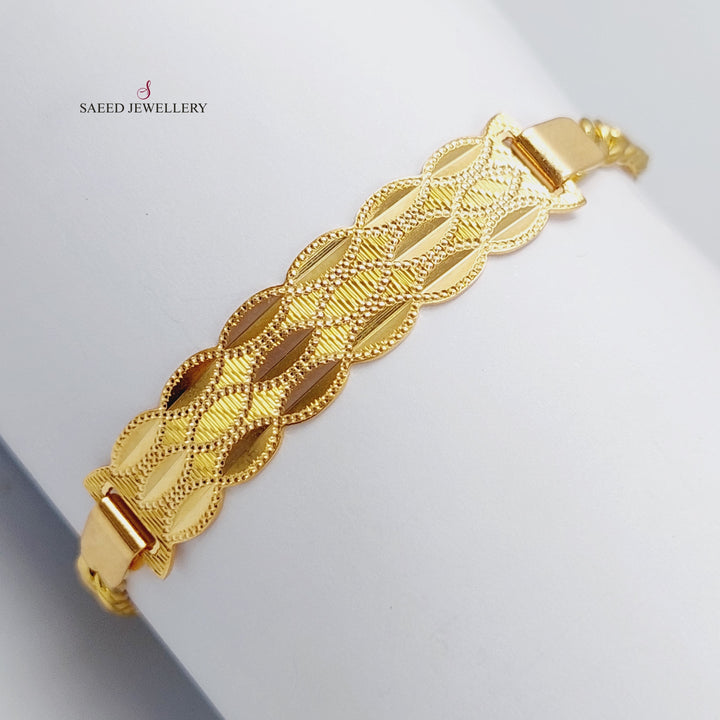 21K Gold Fancy Chain Bracelet by Saeed Jewelry - Image 3